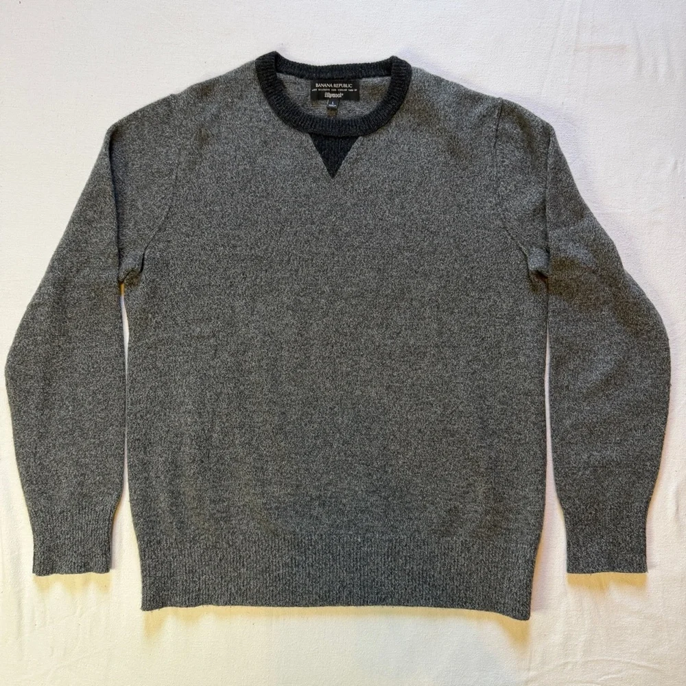 Banana‎ Republic Charcoal Crewneck Sweater Filpucci Merino Extra Fine Wool Large